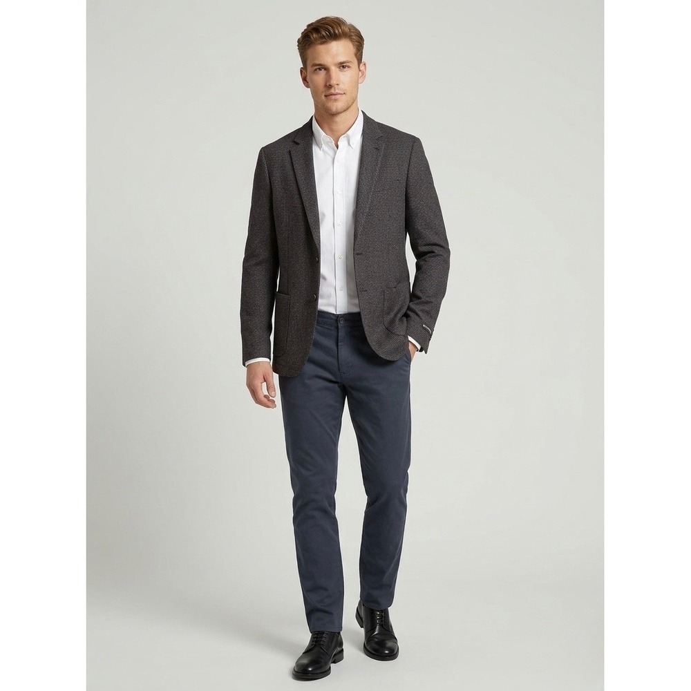 Scotch & Soda Mens Grey Micro-Check Blazer Jacket Size XL